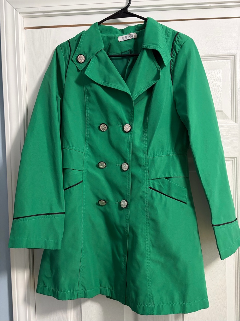 Women’s Green Double-Breasted Trench Coat